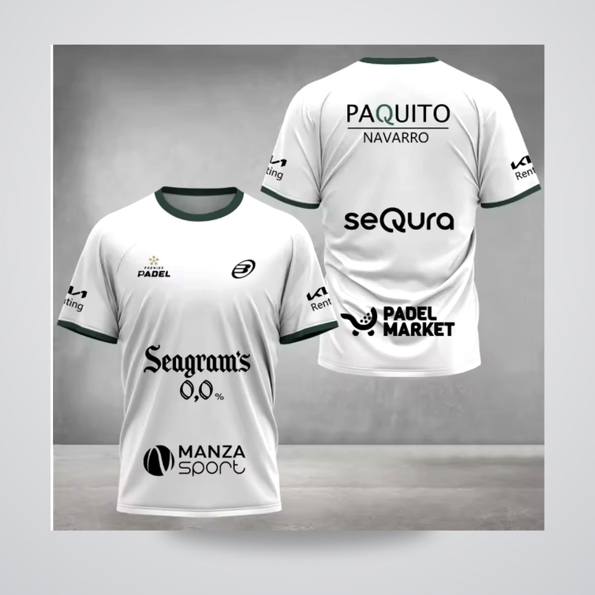 Camiseta Paquito Navarro blanca mangas negras